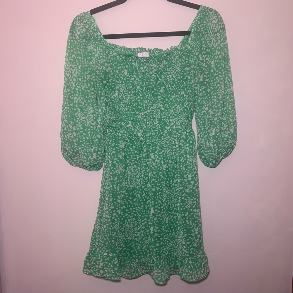 Sienna Sky Green & White Spot Dress